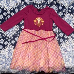 Zunie size 6X Magenta Dress with Glittery Owl. New and stretchy material  10/10.